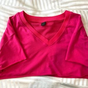 Shein | Hot Pink V-Neck Crop Top